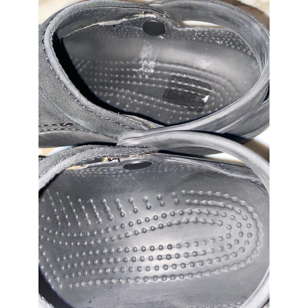 Crocs Black Plastic Clog Woman Size 8 Faux Suede Top - Picture 4 of 6